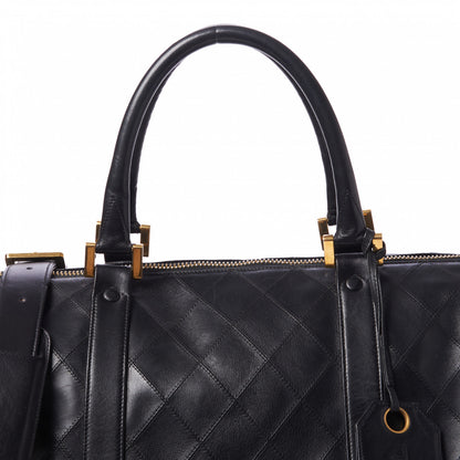 Chanel Calfskin Stitched Duffel Bag Black 7 of 10