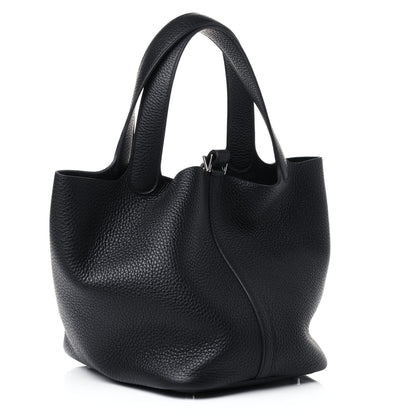Hermes Taurillon Clemence Picotin Lock 22 MM Black 2 of 4