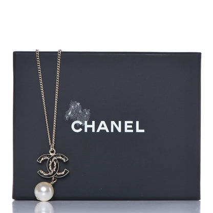 Chanel Enamel Pearl CC Baroque Drop Necklace Black Gold 8 of 8