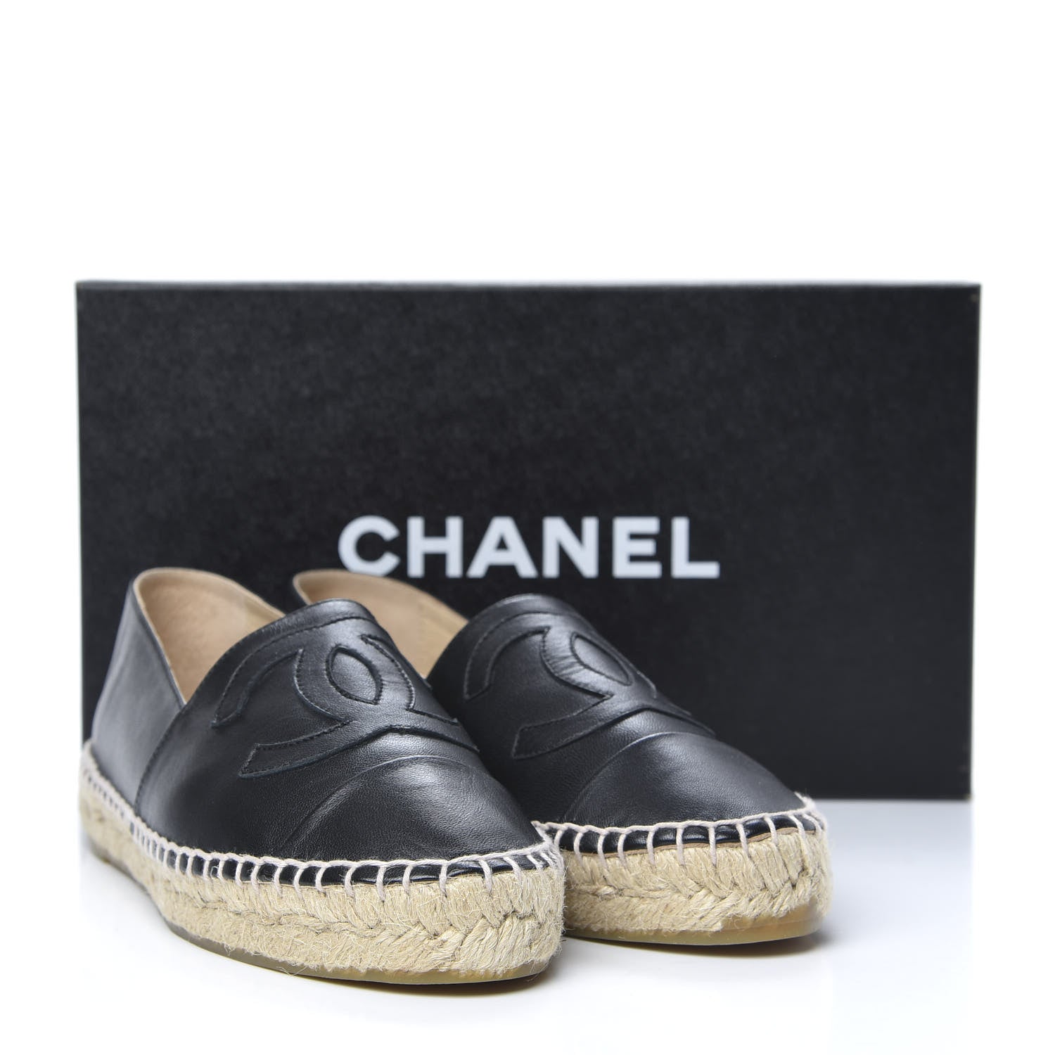 Chanel Lambskin CC Espadrilles 36 Black 9 of 9