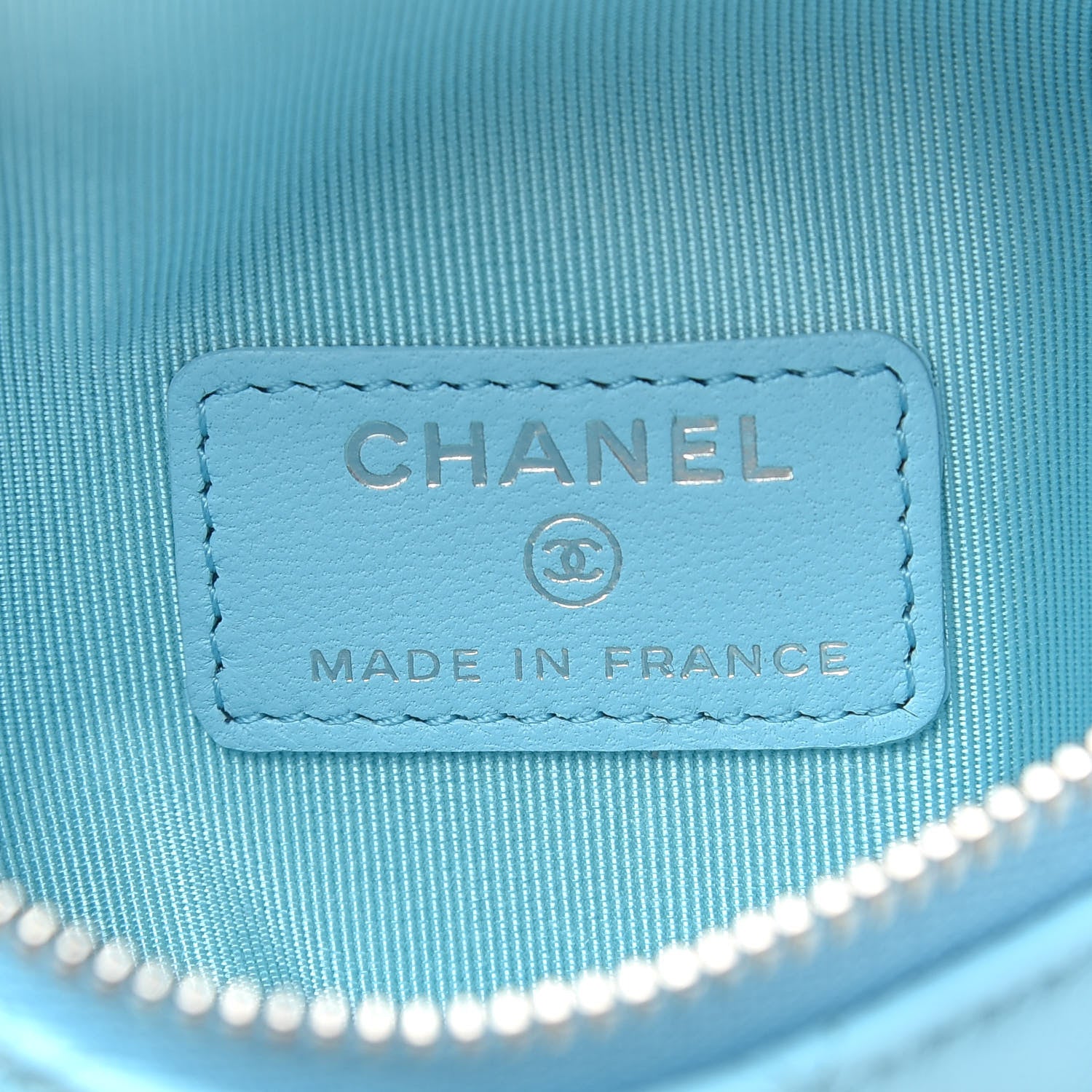 Chanel Lambskin Quilted Arm Coin Purse Neon Blue 6 of 10