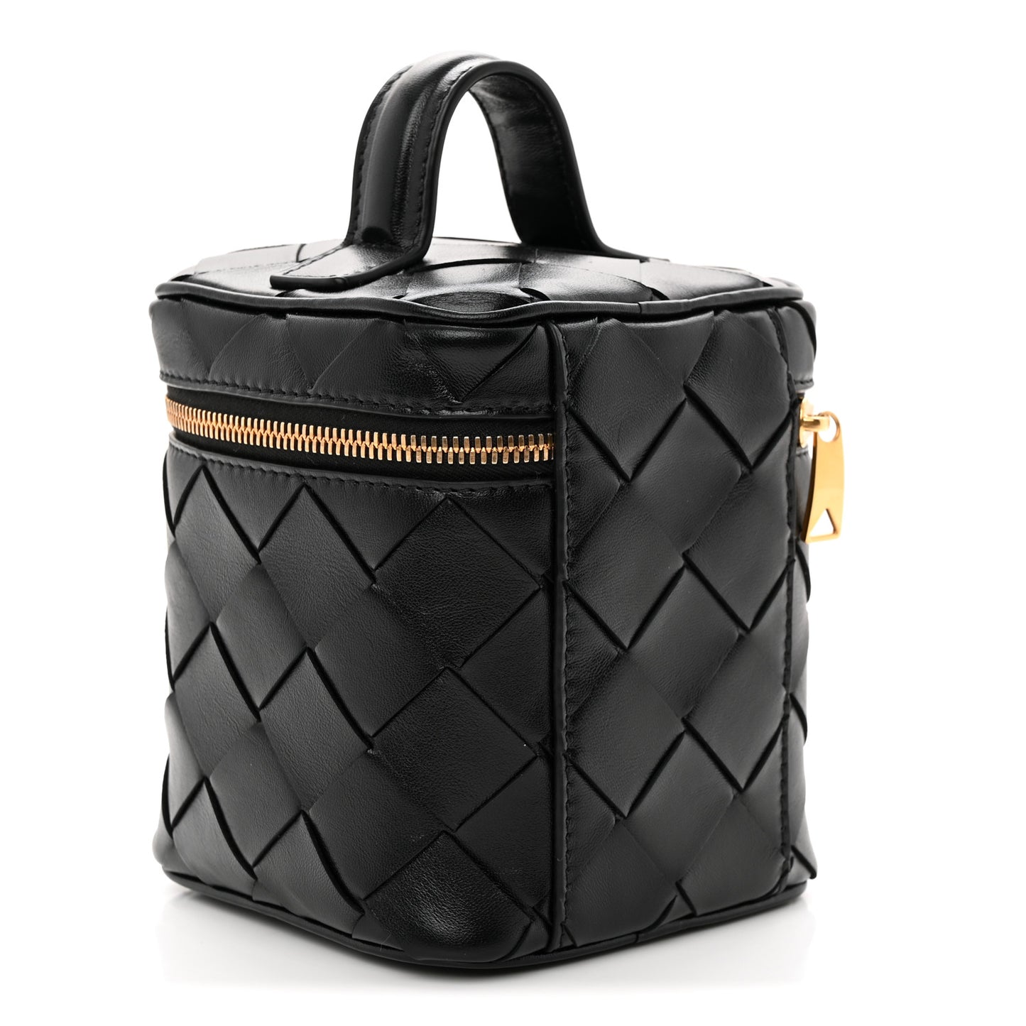 Nappa Intrecciato North South Vanity Case Black