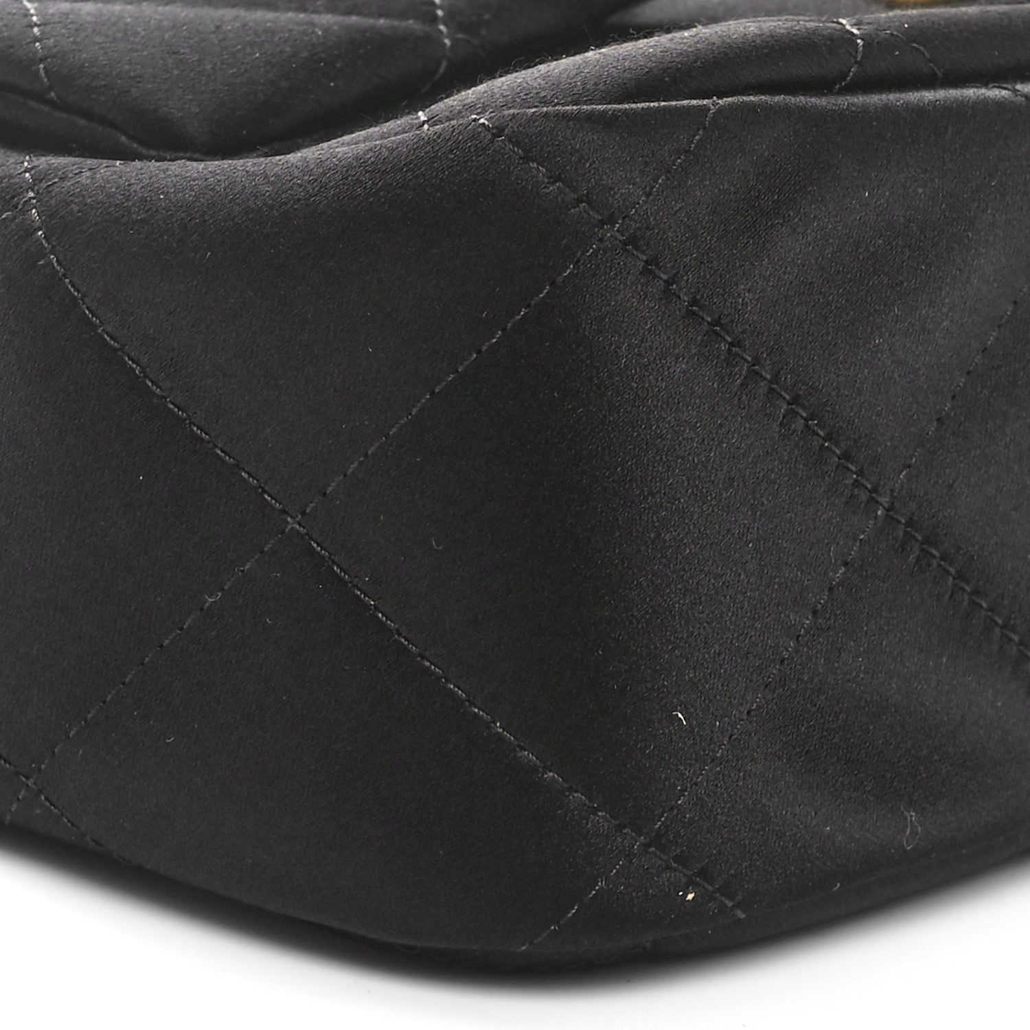 Chanel Satin Quilted Mini Logo Flap With Handle Black 9 of 11