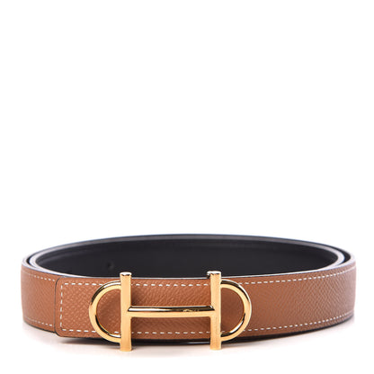 Hermes Swift Epsom 24mm Gamma Belt 80 Black Gold 1 of 7