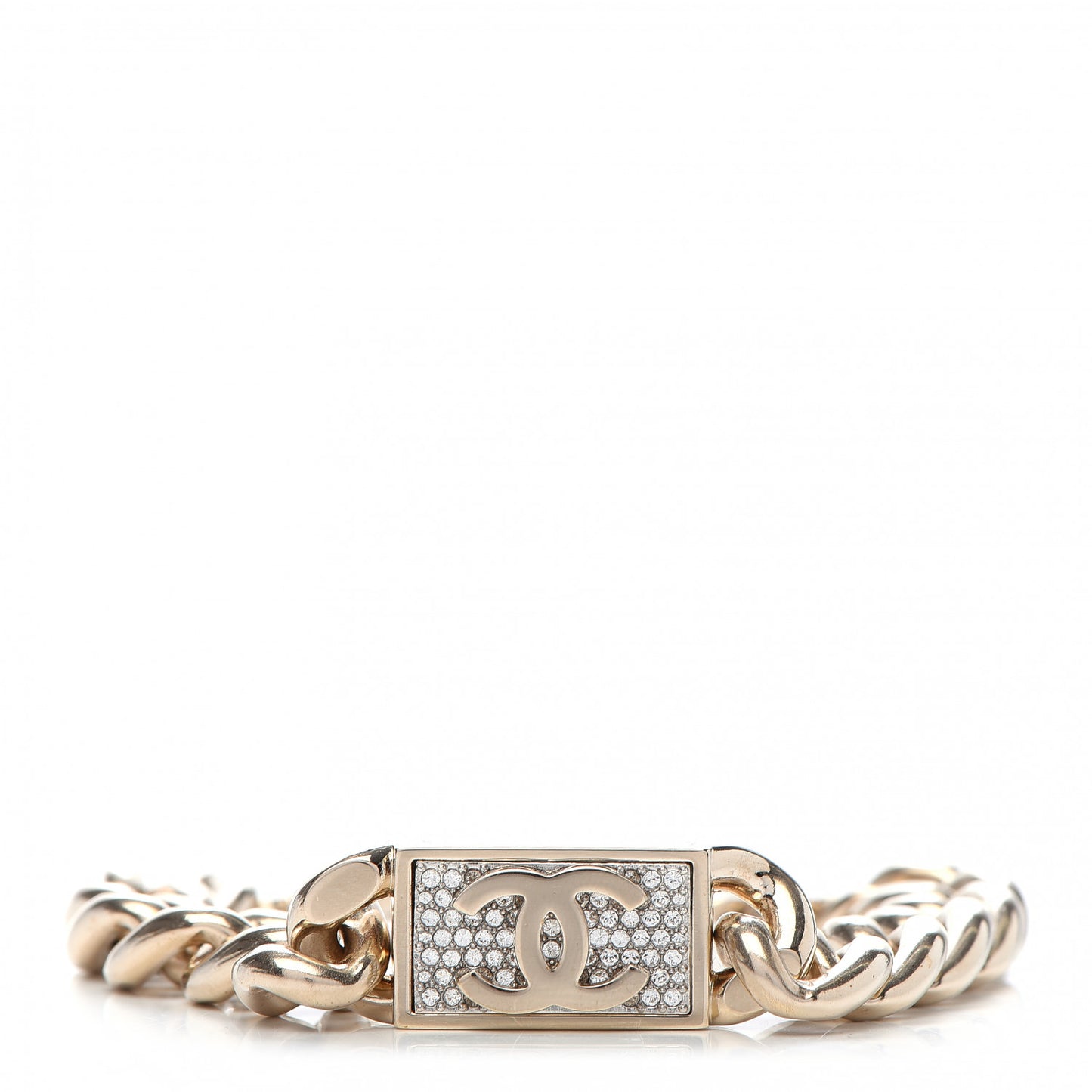 Crystal Chain CC Bracelet Gold