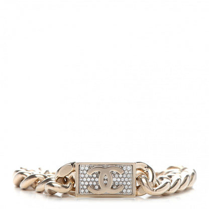 Chanel Crystal Chain CC Bracelet Gold 1 of 6