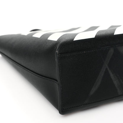 Off-White Saffiano Striped Diag Binder Crossbody Black White 8 of 12