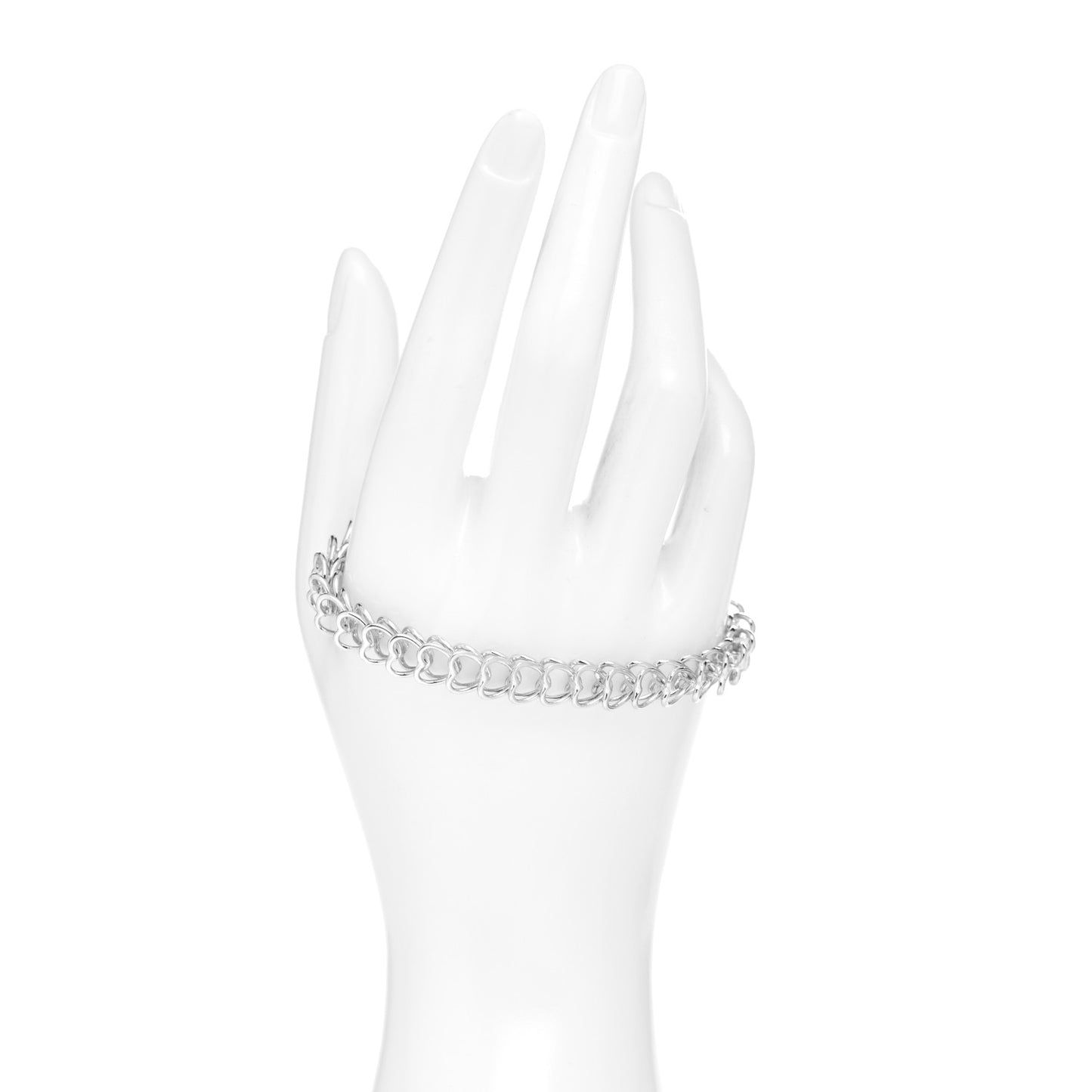 Sterling Silver Heart Link Bracelet