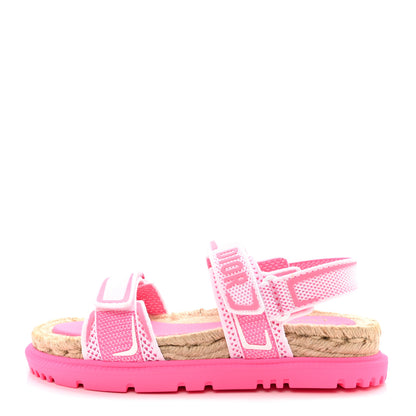 Christian Dior Technical Knit Jute Dioract 10mm Sandals 39 White Fuchsia 1 of 15