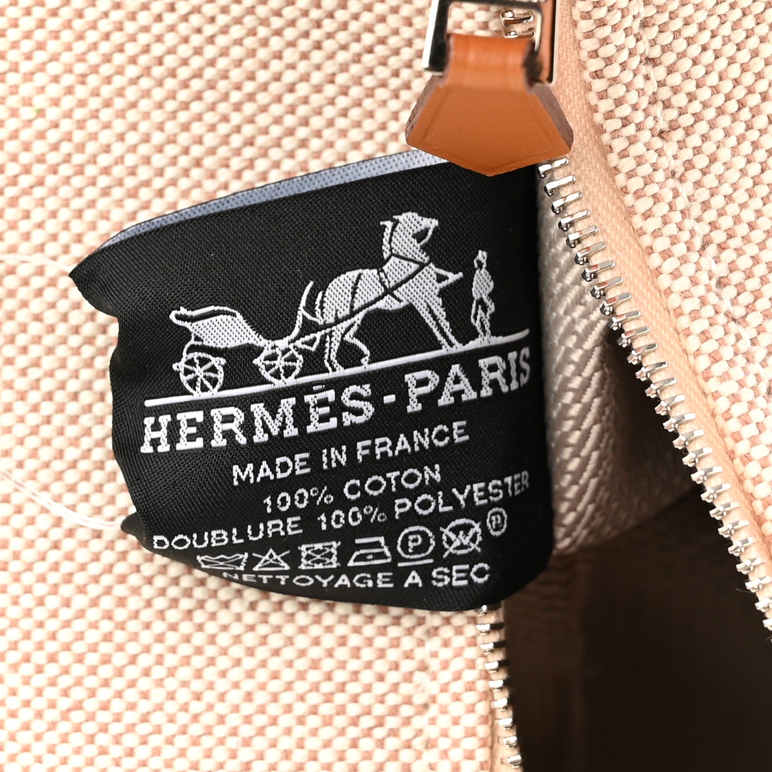 Hermes Canvas Small Bride-A-Brac Pouch Natural Orange 6 of 9