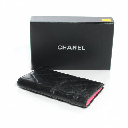Chanel Calfskin Quilted Cambon Yen Wallet Black 4 of 8