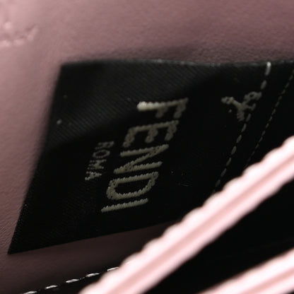 Fendi Vitello Cruise F is Fendi Bi-Color FF 1974 Embossed Gusseted Card Holder Maya Black Peonia 7 of 10