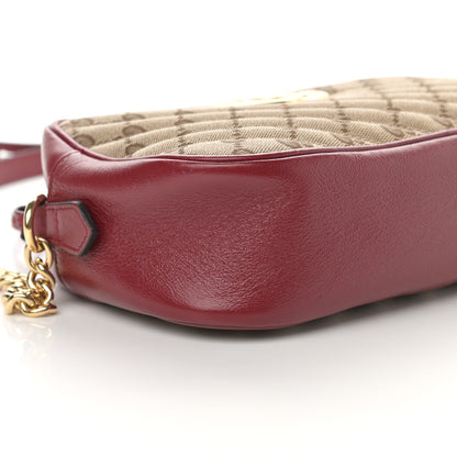 Gucci Monogram Azalea Calfskin Matelasse Diagonal Small GG Marmont Chain Shoulder Bag Beige Ebony New Cherry Red 9 of 12