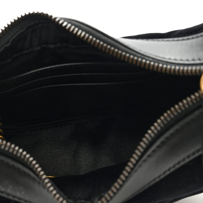 Gucci Velvet Matelasse Double G Studs Torchon GG Marmont Half Moon Hobo Black 5 of 8