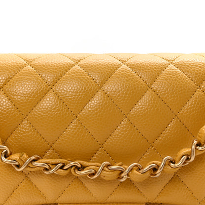 Chanel Caviar Quilted Medium Double Flap Yellow 8 of 10