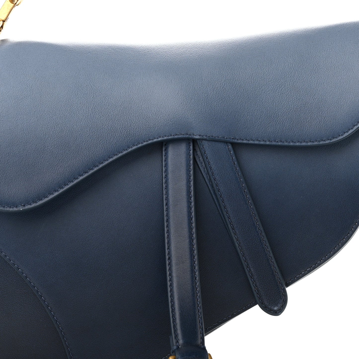 Calfskin Gradient Saddle Bag Indigo Blue