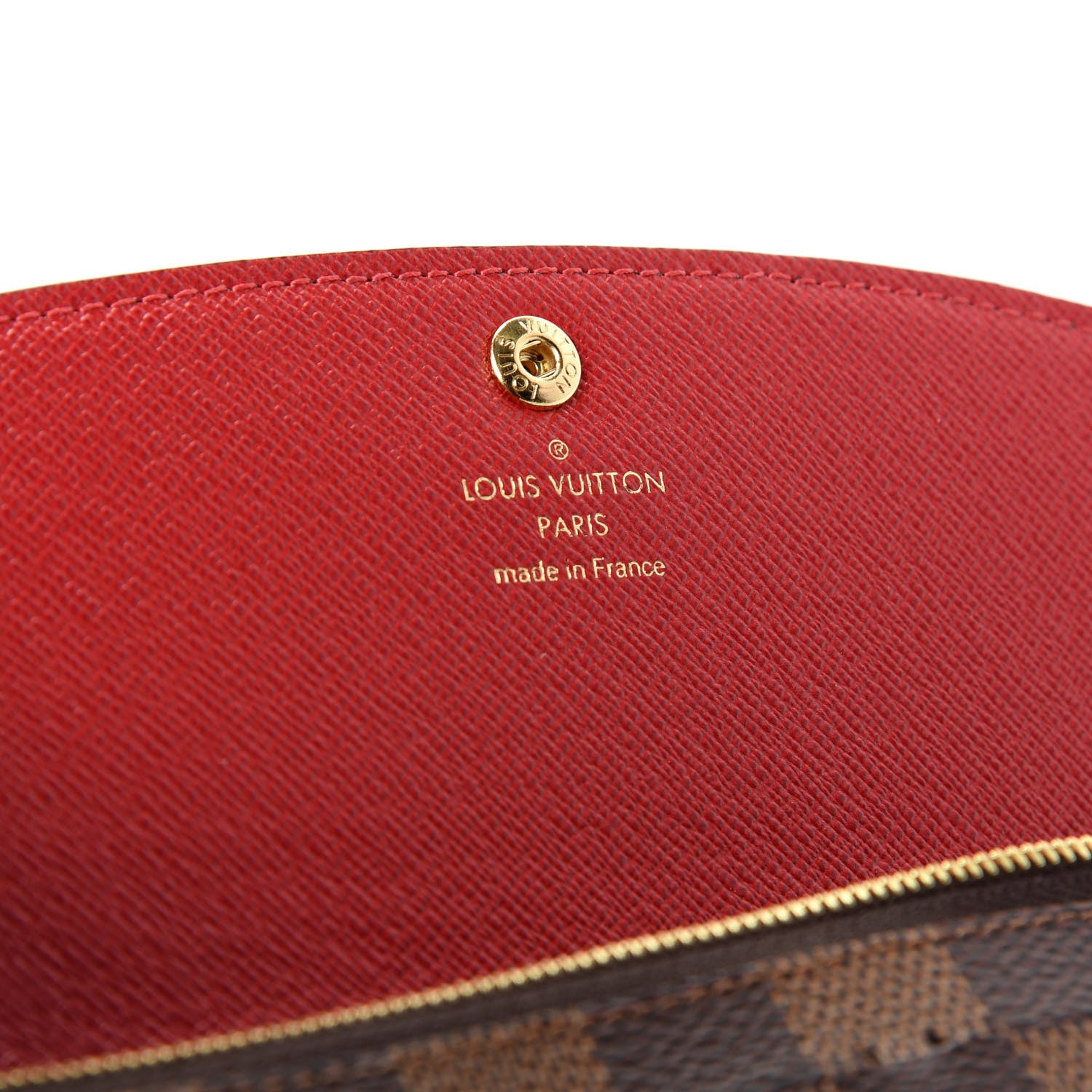 Louis Vuitton Damier Ebene Emilie Wallet Red 6 of 7