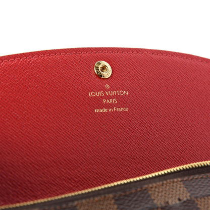 Louis Vuitton Damier Ebene Emilie Wallet Red 6 of 7