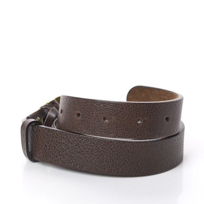Gucci Calfskin Sculpted GG Belt 85 34 Dark Brown 3 of 5