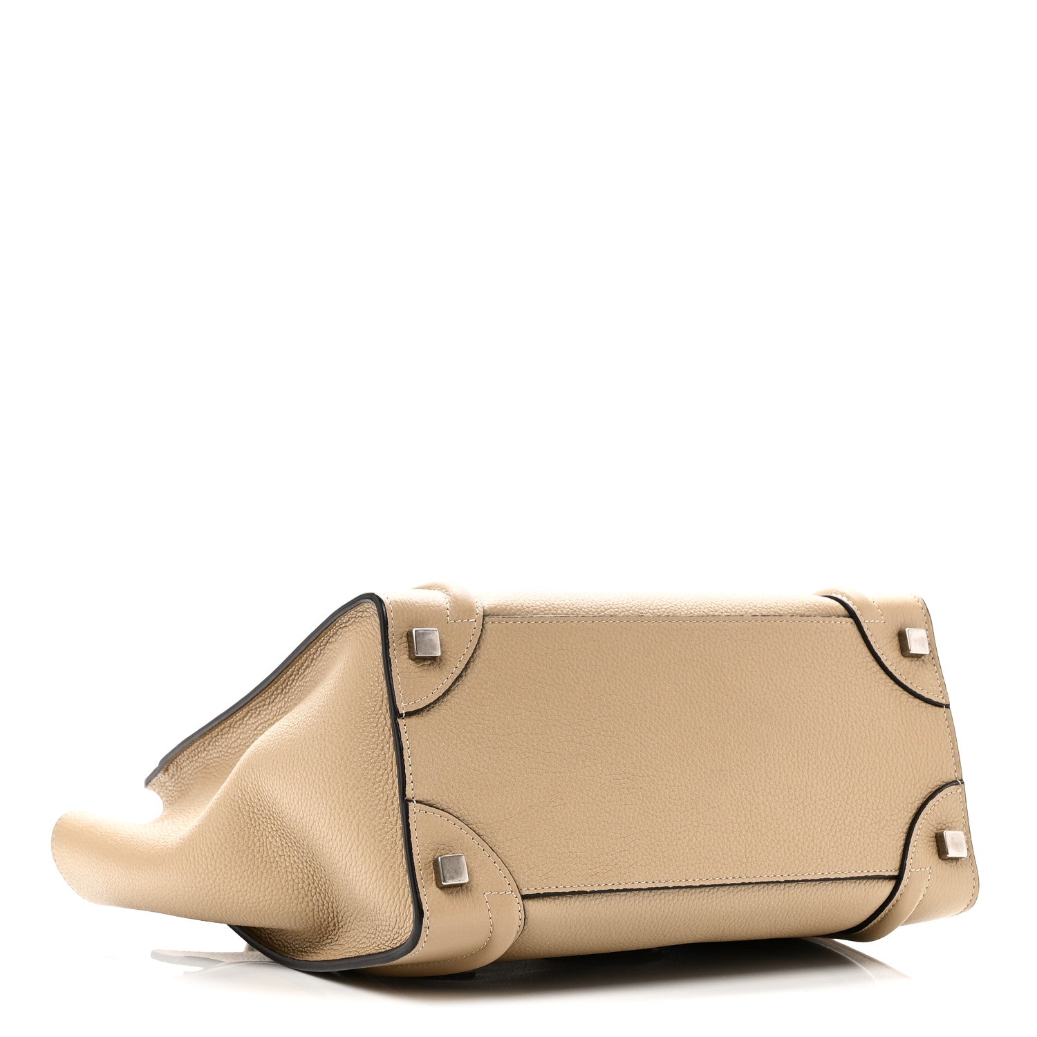 Celine Drummed Calfskin Micro Luggage Dune 4 of 9