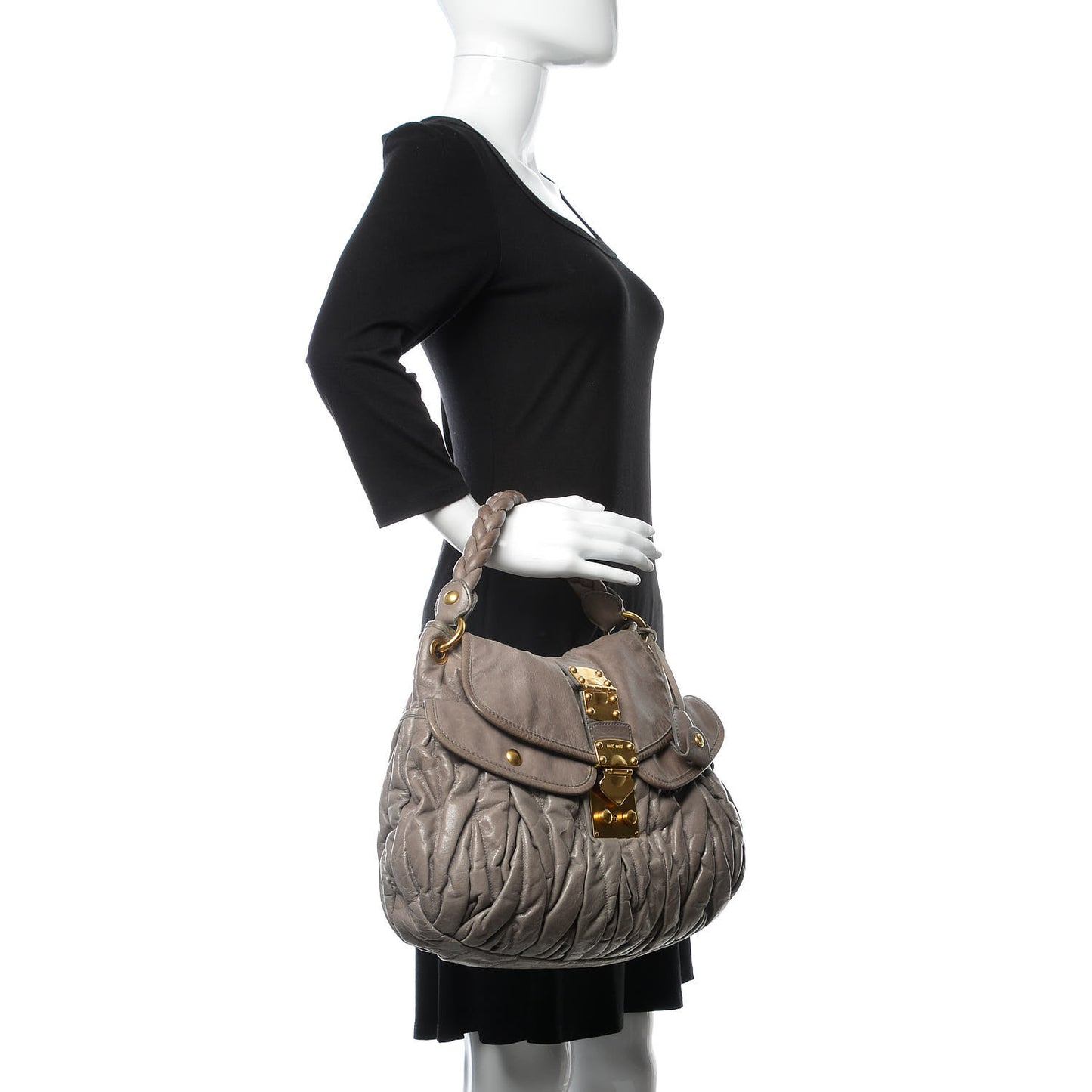 Nappa Matelasse Coffer Hobo Fumo