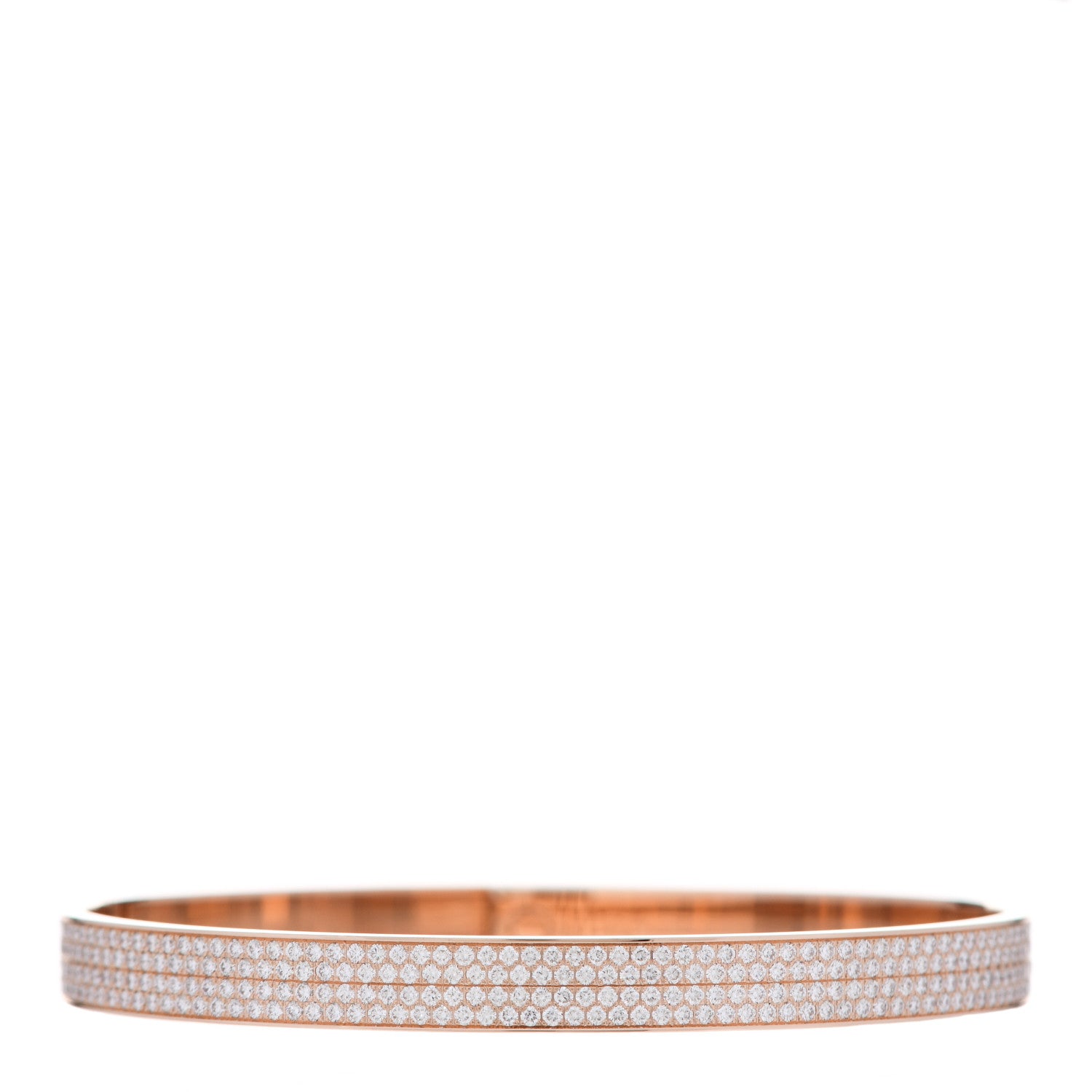 Hermes 18K Rose Gold Diamond PM Kelly Full Pave Bracelet SH 3 of 4