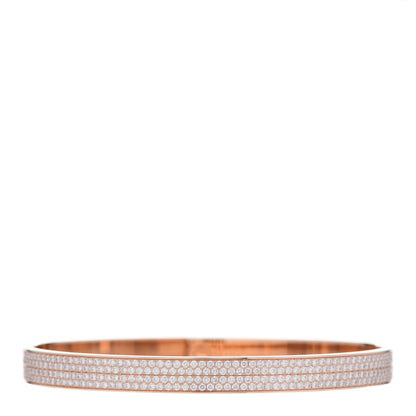 Hermes 18K Rose Gold Diamond PM Kelly Full Pave Bracelet SH 3 of 4