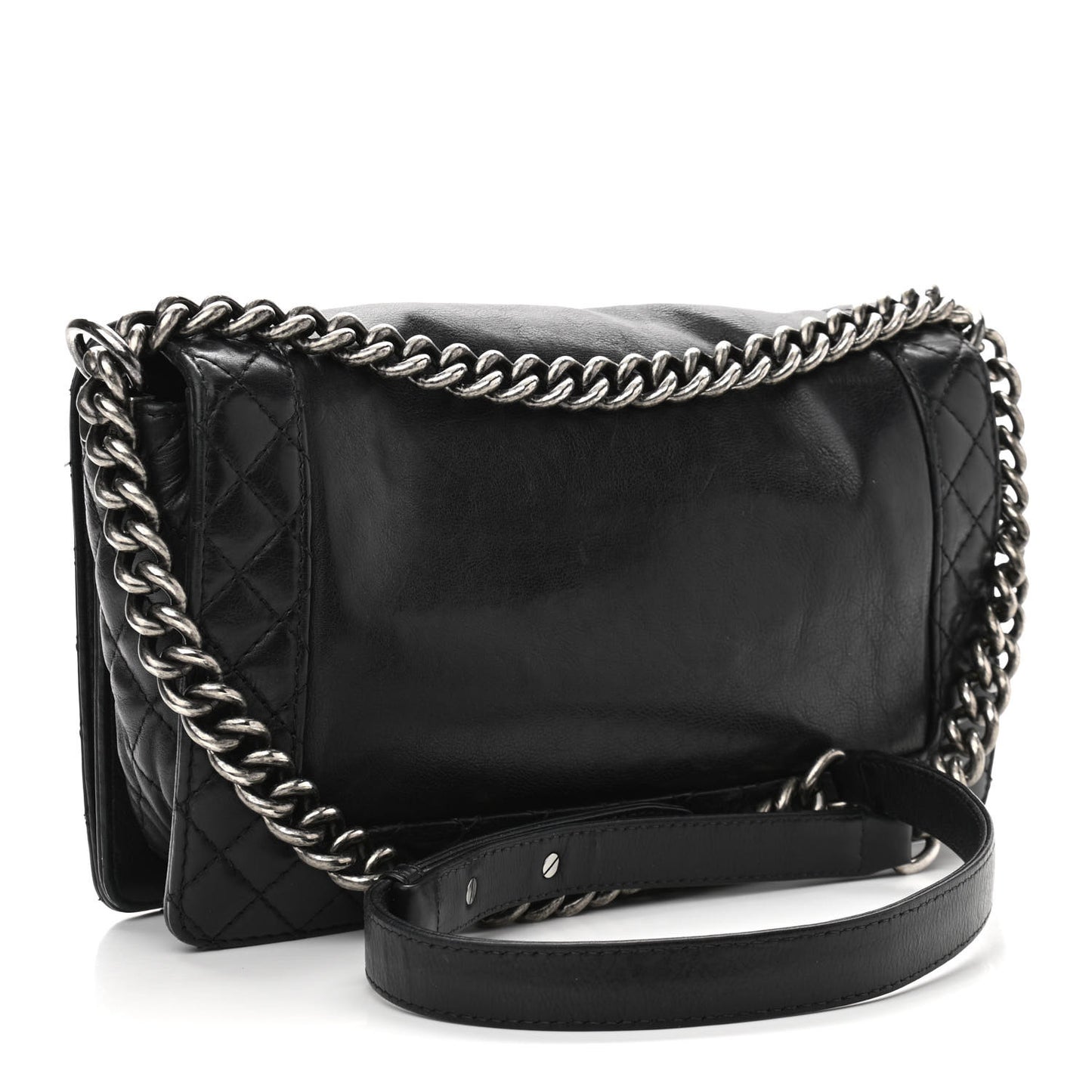 Calfskin Medium Boy Reverso Flap Black