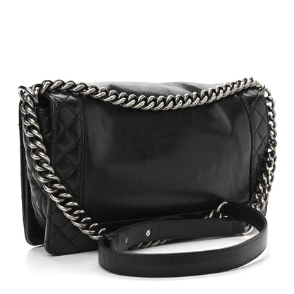 Chanel Calfskin Medium Boy Reverso Flap Black 2 of 16