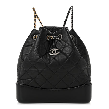 Chanel Aged Calfskin Quilted Small Gabrielle Backpack Black 1 of 10