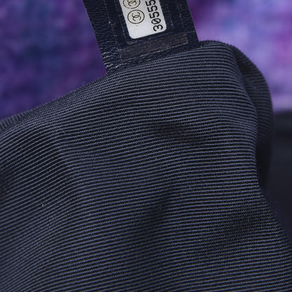 Chanel Wool Tweed Quilted Large 19 Flap Purple Black Blue 7 of 11