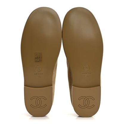 Chanel Suede Calfskin CC Loafers 38 Dark Beige 6 of 10