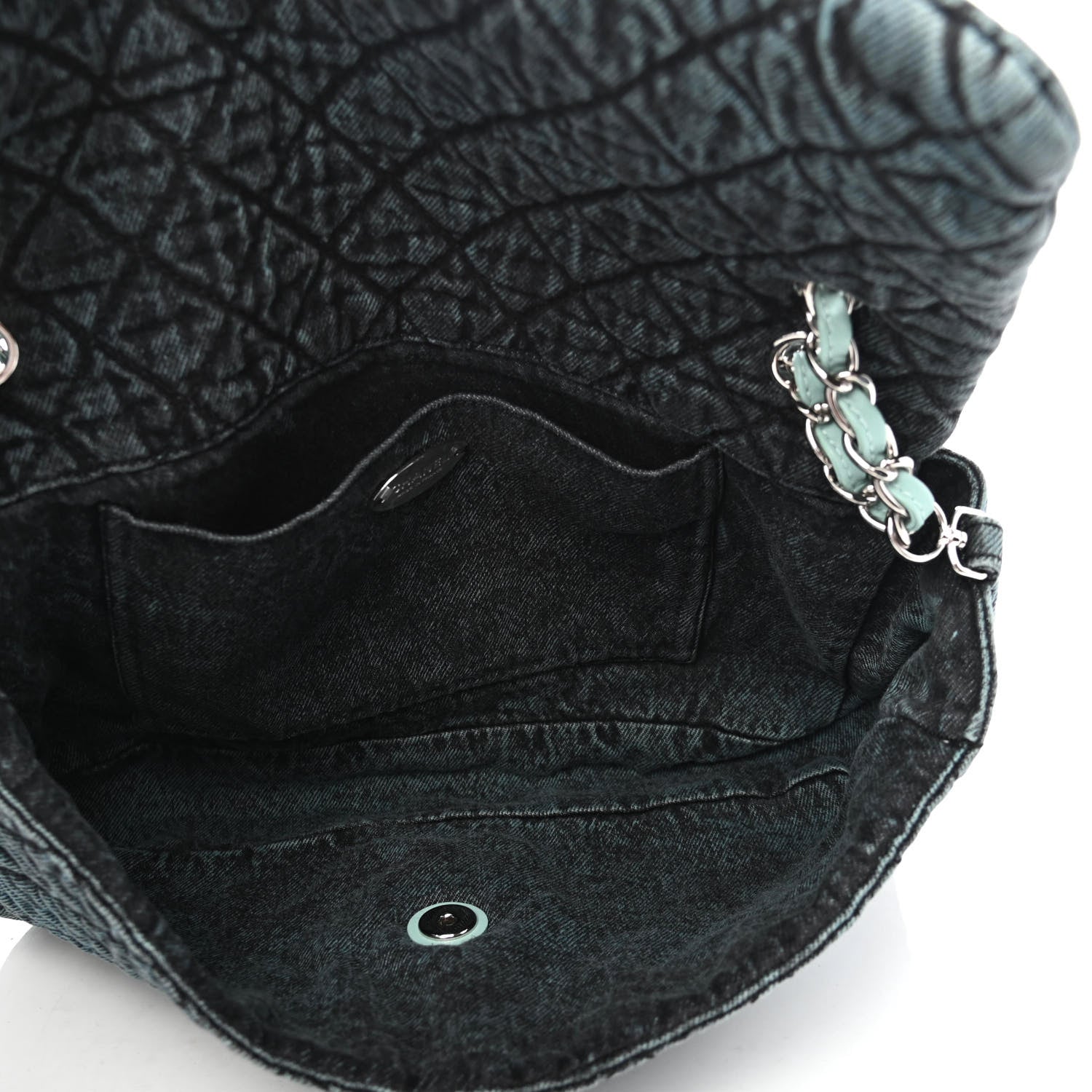 Chanel Denim Quilted Denimpression Flap Blue Black 4 of 4