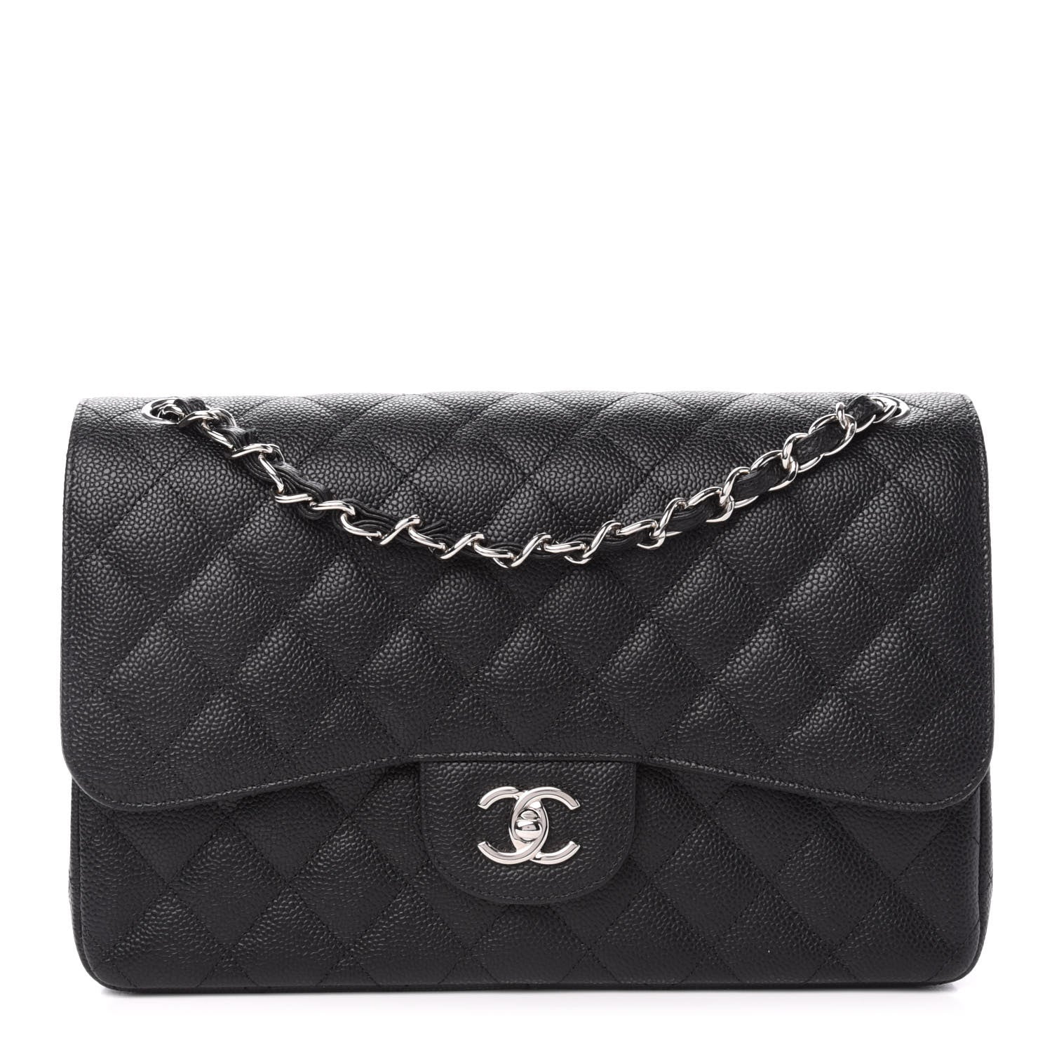 Chanel Caviar Quilted Jumbo Double Flap Black 1 of 12