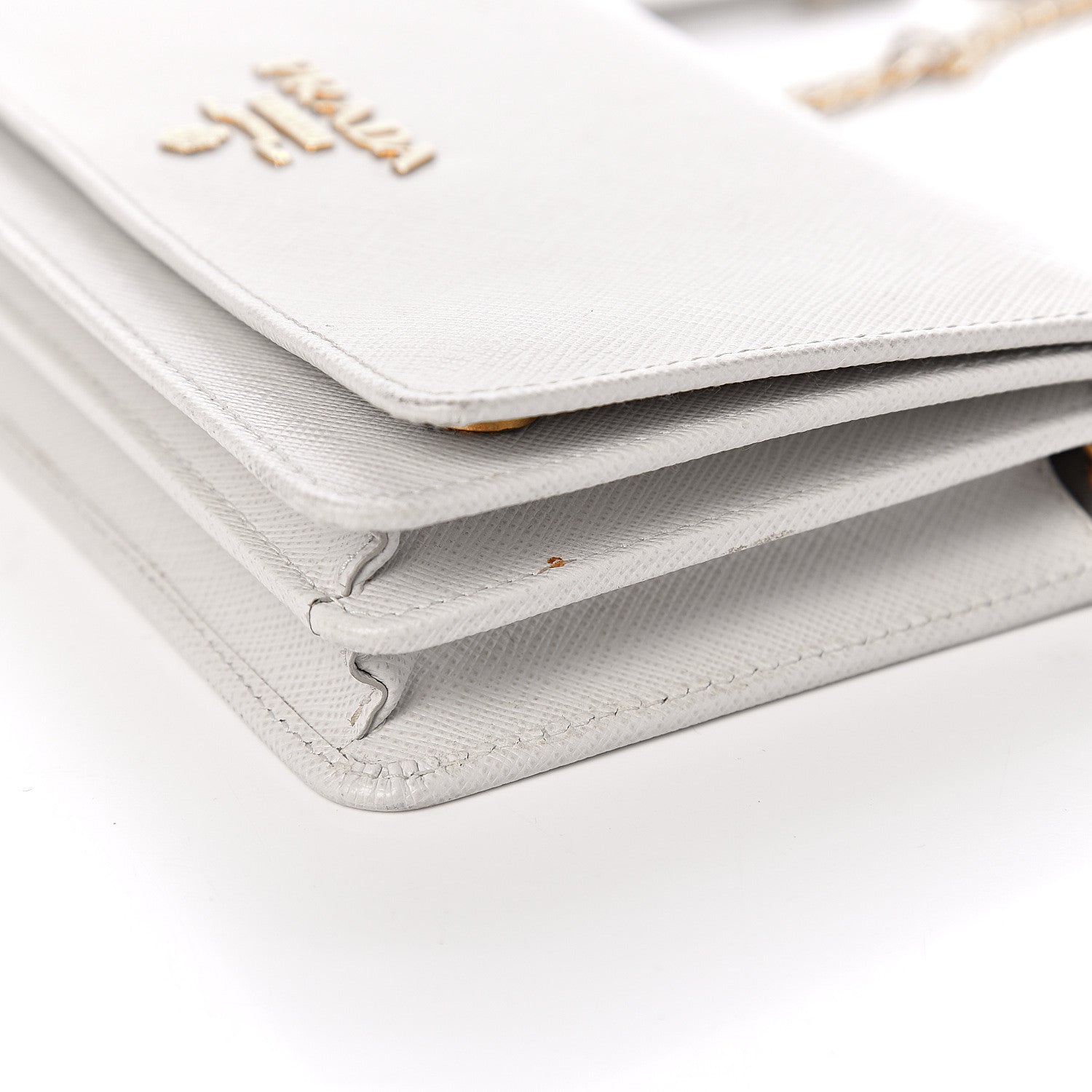 Prada Saffiano Lux Chain Wallet White 10 of 11