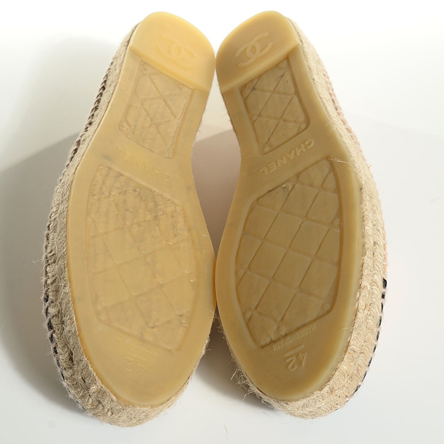 Lambskin CC Espadrilles 42 Beige Black
