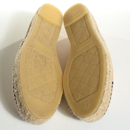Chanel Lambskin CC Espadrilles 42 Beige Black 5 of 8