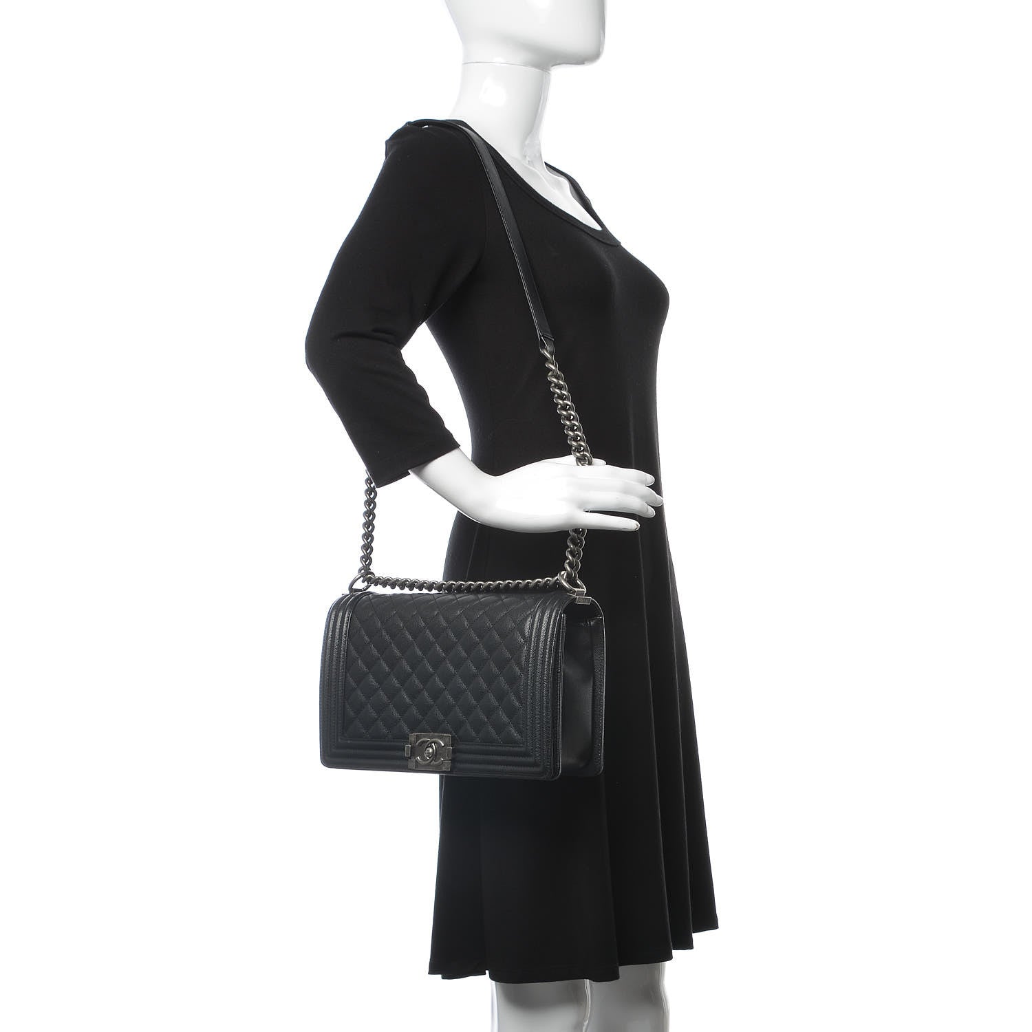 Chanel Caviar Quilted New Medium Boy Flap Black 2 of 7