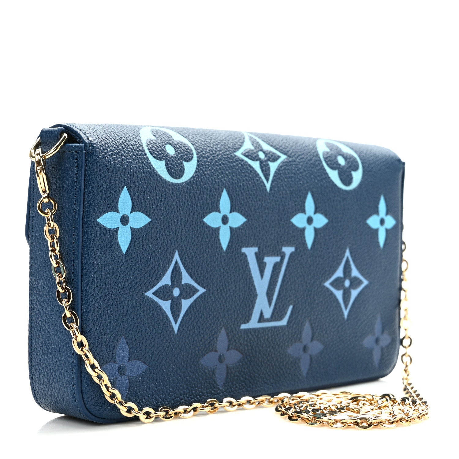 Louis Vuitton Empreinte Monogram Giant Felicie Pochette Chain Wallet Gradient Blue 4 of 11