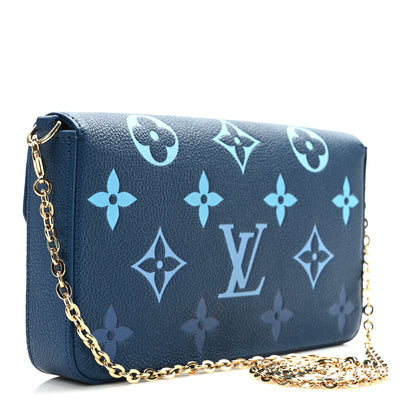 Louis Vuitton Empreinte Monogram Giant Felicie Pochette Chain Wallet Gradient Blue 4 of 11