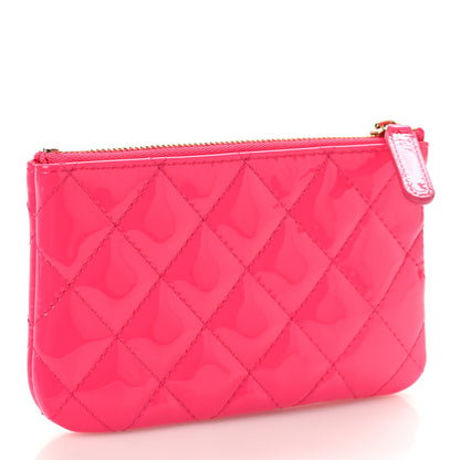Chanel Patent Quilted Small Cosmetic Case Pink 3 of 9