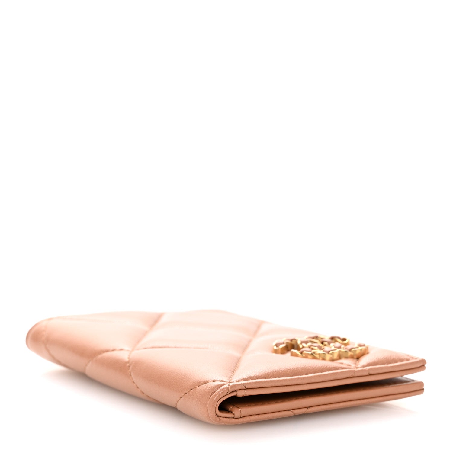 Chanel Lambskin Quilted Chanel 19 Passport Holder Brown 4 of 11