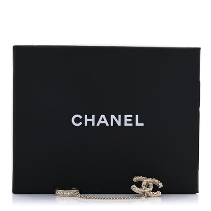 Chanel Crystal CC Cuff Single Earring Gold 5 of 5