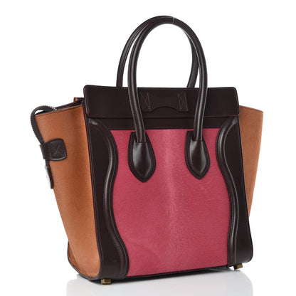 Celine Pony Hair Smooth Calfskin Micro Tri-Color Luggage Pink 3 of 13