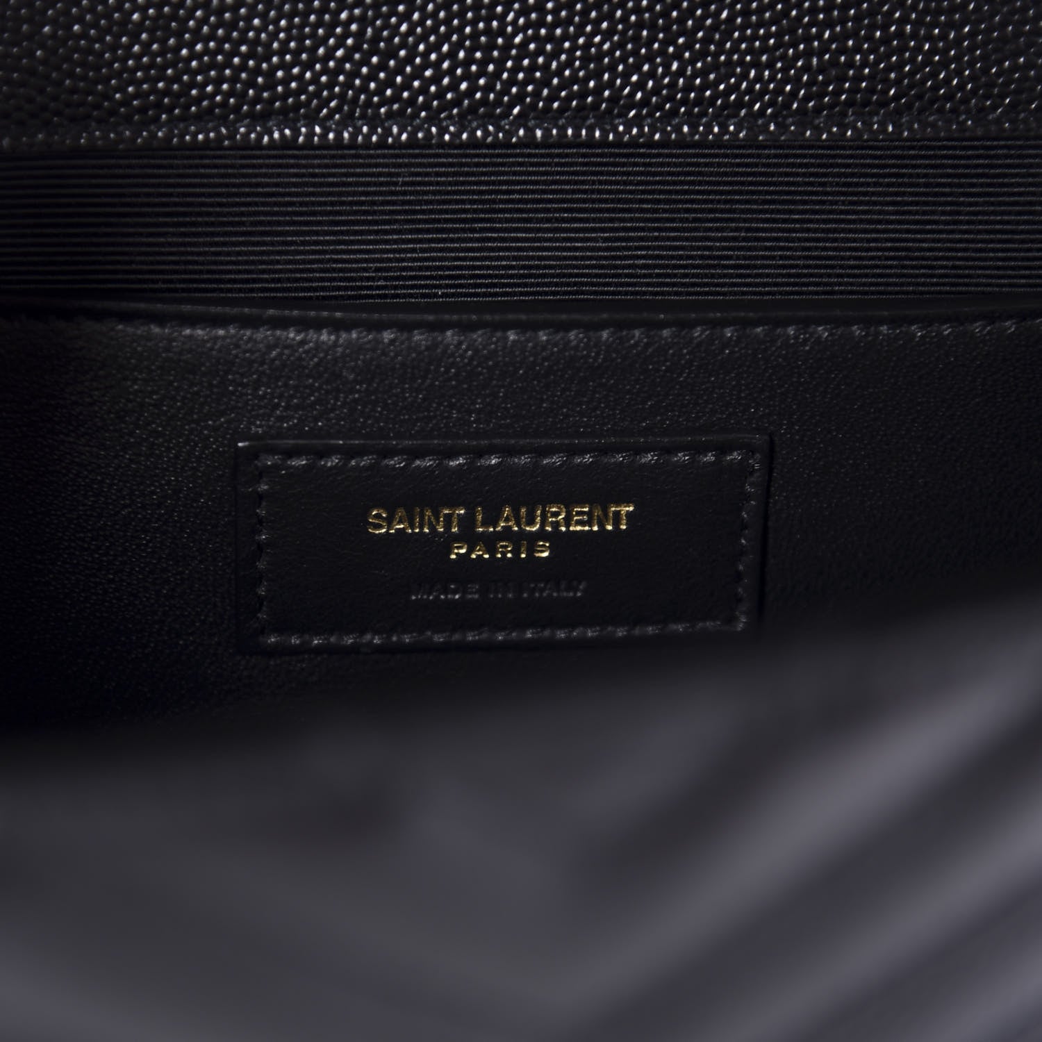 Saint Laurent Grain De Poudre Matelasse Chevron Medium Monogram Satchel Black 9 of 11