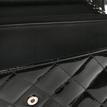Chanel Patent Quilted Wallet On Chain WOC Black 14 of 17