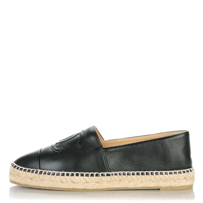 Chanel Lambskin CC Espadrilles 41 Black 1 of 9