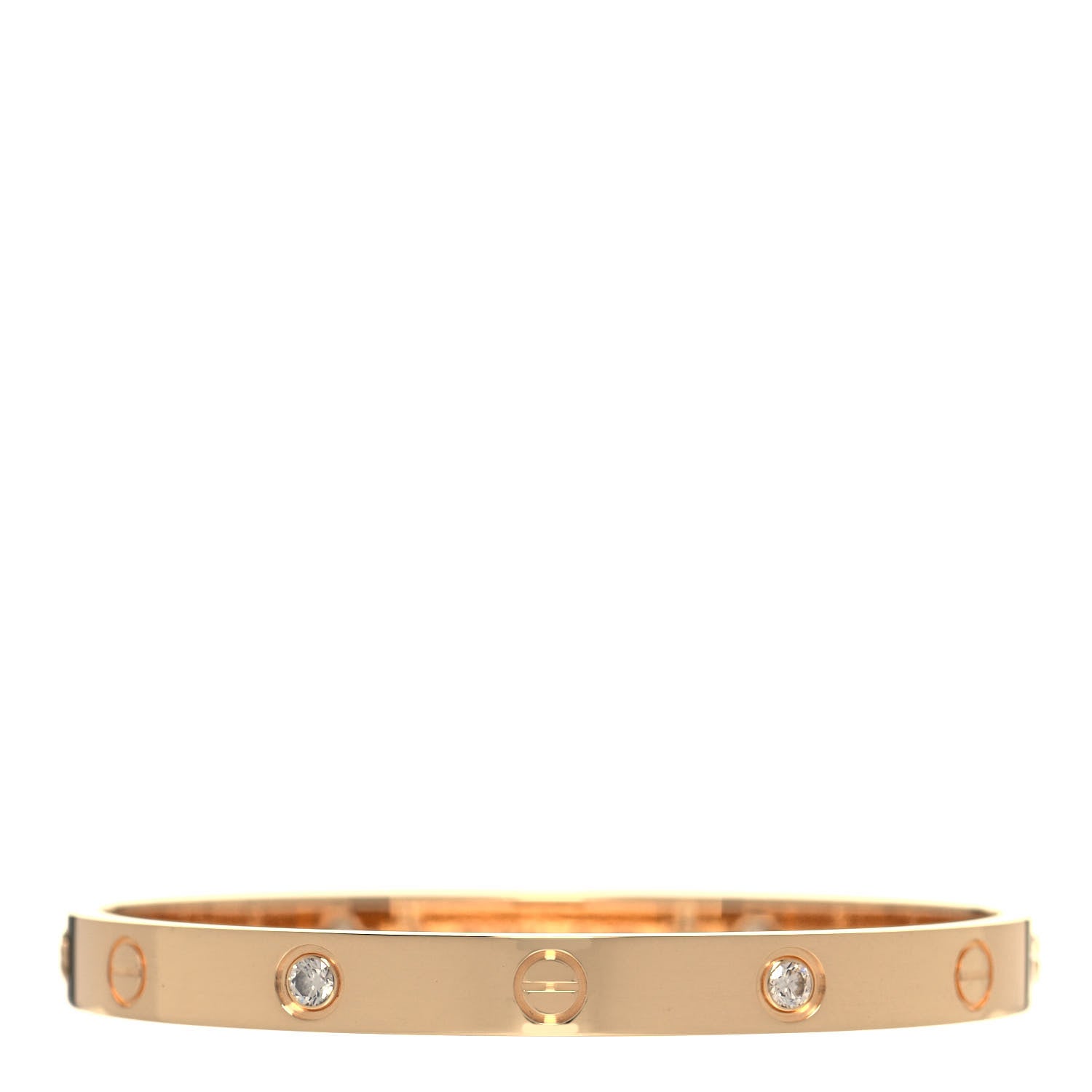 Cartier 18K Yellow Gold 4 Diamond LOVE Bracelet 17 3 of 6