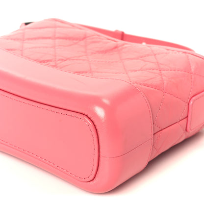 Chanel Aged Calfskin Quilted Small Gabrielle Hobo Pink 10 of 10