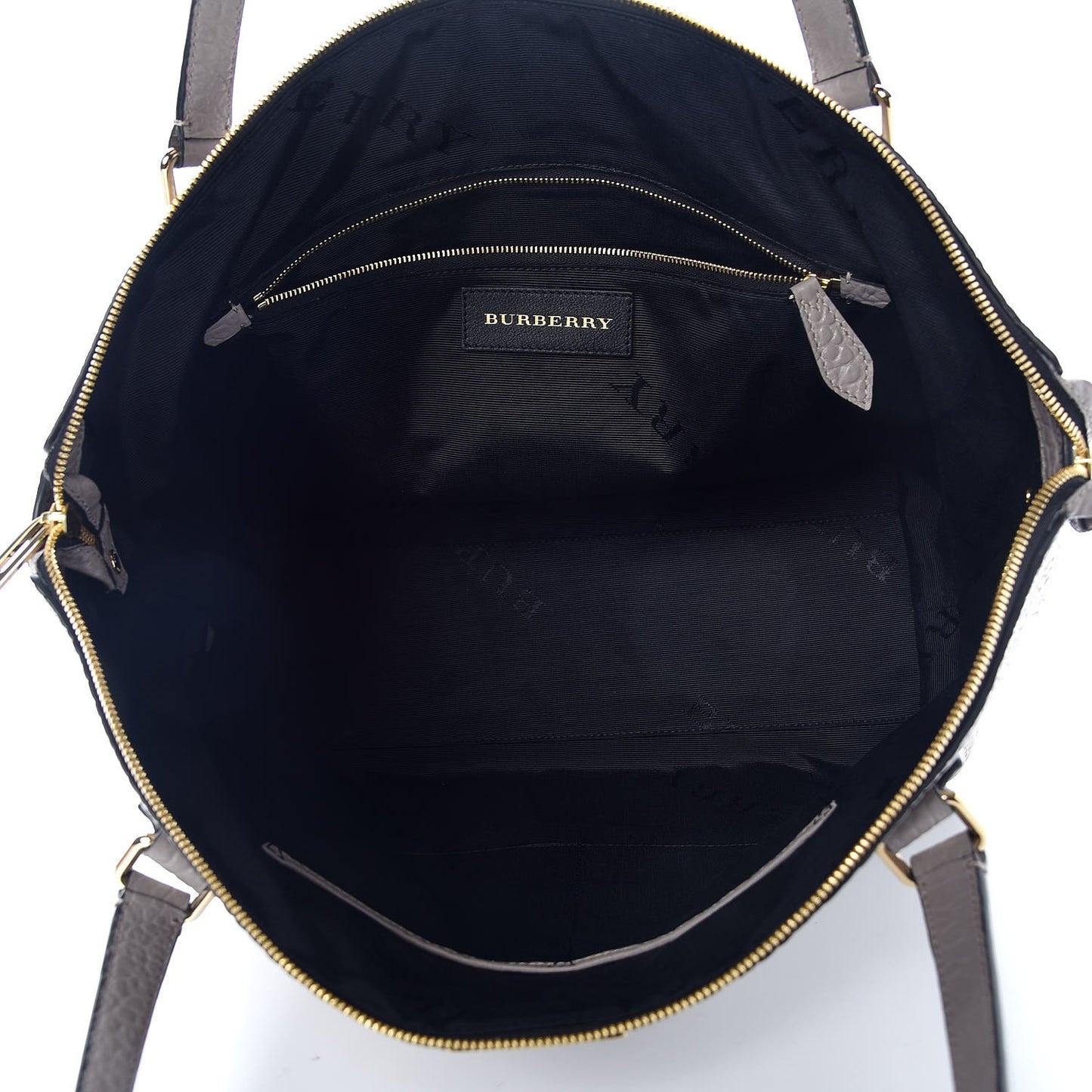 Signature Grain Calfskin Medium Welburn Tote Pale Grey